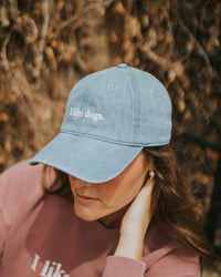 I like dogs. | Dad Hat | Light Denim